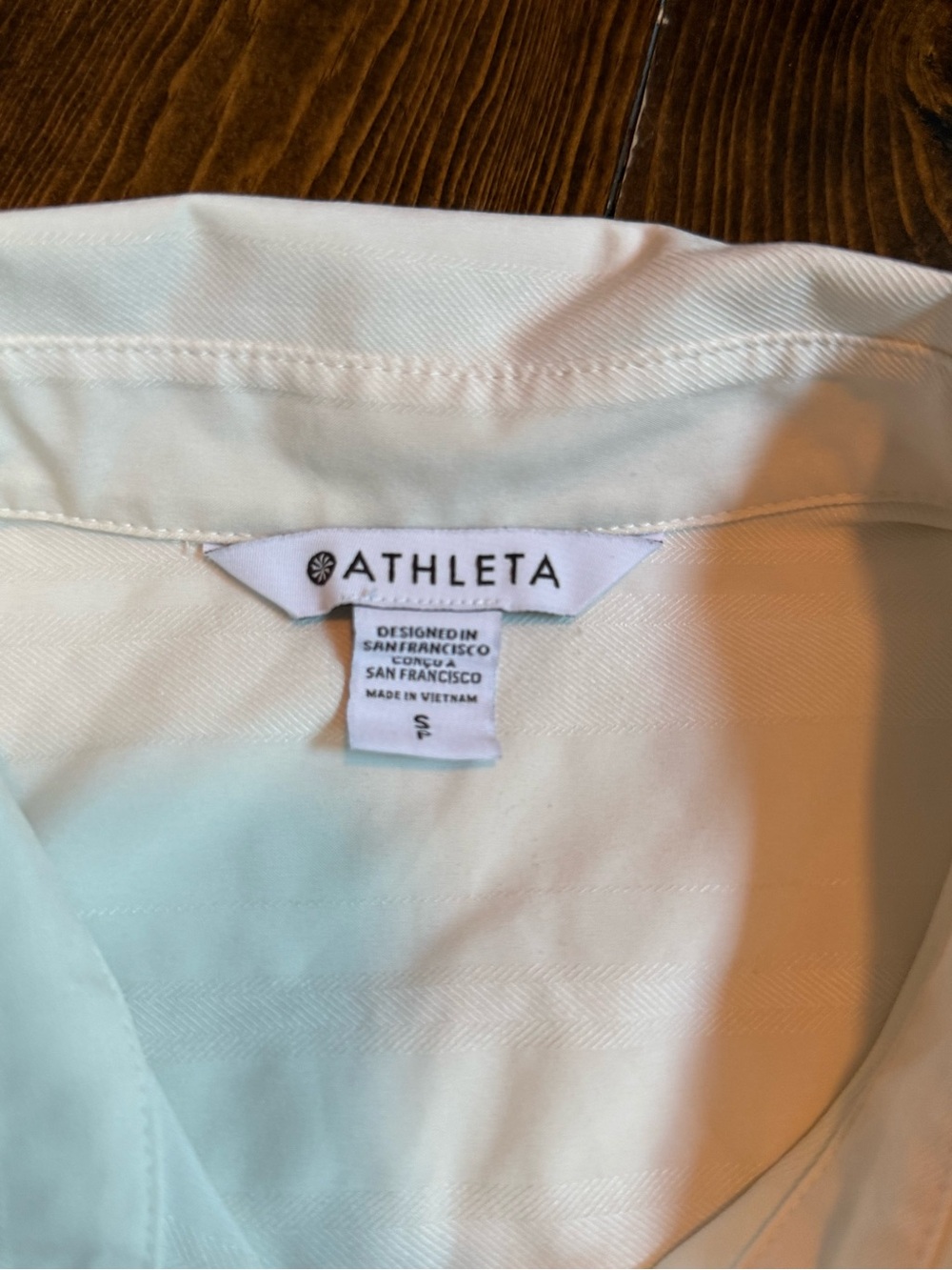 Athleta Cream Button-Front Shirt - Picture 2 of 3